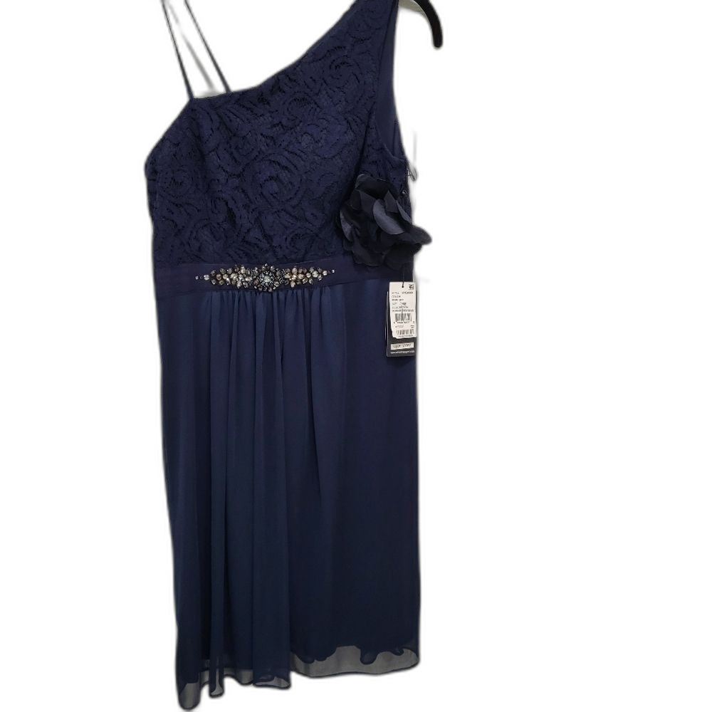NEW One Shoulder Midnight Blue Dress Size 8